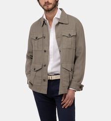 Veste saharienne en lin fermeture boutonnée El Ganso