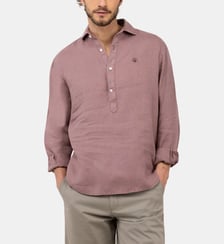 Chemise Polo en lin, bordeaux El Ganso
