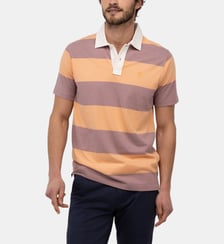 Polo de rugby  droit en coton signature motif rayé manches courtes El Ganso