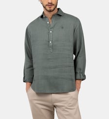Chemise polo droite en lin El Ganso