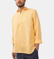 Chemise Polo en lin orange El Ganso
