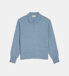 Pull polo droit Bene en laine mérinos Officine Générale