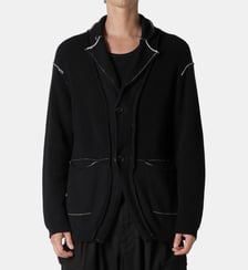 Veste pull droite réversible signature Yohji Yamamoto