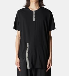 T-shirt ample en coton patte boutonnée Yohji Yamamoto