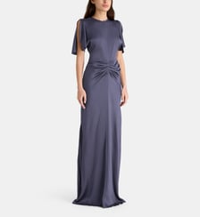 Robe longue fluide Isabella froncée satinée Victoria Beckham