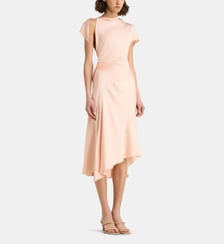 Robe mi longue satinée et drapée  Victoria Beckham