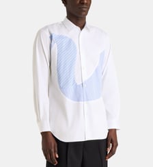 Chemise ajustée empiècement rayé en coton Comme des Garçons SHIRT