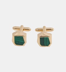 Boutons de manchette insert malachite Figaret