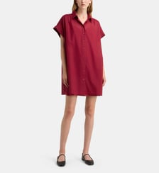 Robe chemisette courte Fadette Dha rayures et fond de robe coton bio Galeries Lafayette