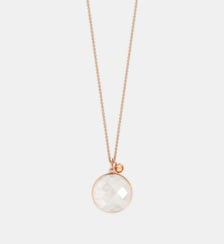 Collier en or rose et pierre de lune blanche  Ginette Ny