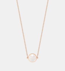 Collier en or rose et mini pierre de lune blanche Ginette Ny