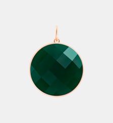 Charm - Jumbo en or rose et agate verte facettée Ginette Ny