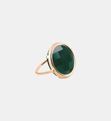 Bague en or rose et agate verte  Ginette Ny