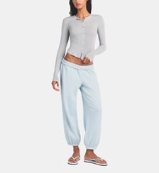 Cardigan ajusté transparent col rond Skims
