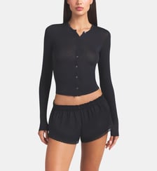 Cardigan ajusté transparent col rond Skims