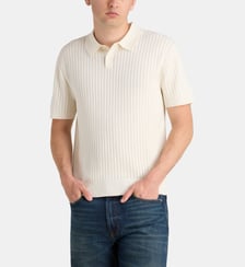 Pull polo à maille rayures ajourées Calvin Klein