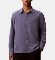 Chemise droite drapée poche Calvin Klein