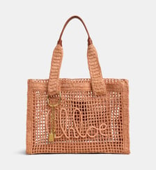 Sac cabas East West Summer Banana raphia Chloé