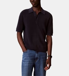 Pull polo droit maille gaufrée Calvin Klein