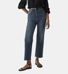 Jean court droit coton stretch taille haute Levi's
