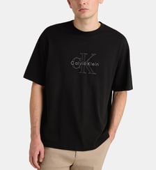 T-shirt droit briderie signature coton Calvin Klein