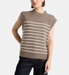 Pull marinière sans manches Folal rayé en cachemire Galeries Lafayette
