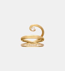 Bague double en or jaune 18 carats et diamants Charlotte Chesnais