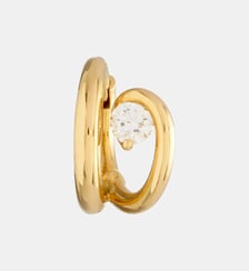 Créole en or jaune 18 carats et diamant - Gauche Charlotte Chesnais
