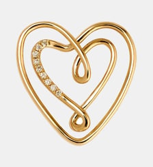 Pendentif coeur en or jaune 18 carats et diamants - avec chaine Charlotte Chesnais