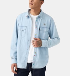 Chemise Western ample coton denim fleurs Levi's