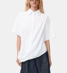 Chemisette droite drapée en coton Loewe
