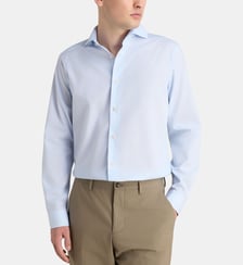 Chemise droite Wrinkle-Resistant popeline coton bio Eton