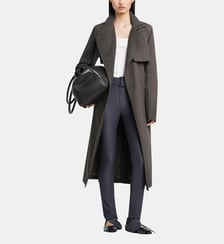 Trecnh Coat droit fermeture à boucle en coton Courrèges