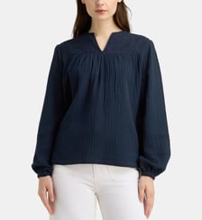 Top droit Dina Emb broderies coton bio Galeries Lafayette
