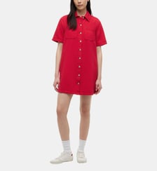 Robe droite courte signature coton Tommy Hilfiger
