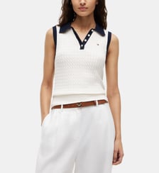 Pull droit sans manches signature Tommy Hilfiger