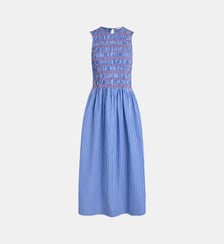 Robe longue sans manches Smocking stripe coton  Tommy Hilfiger