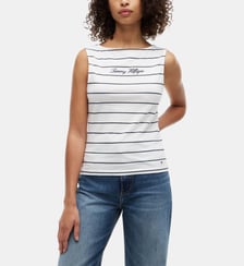 T-shirt droit sans manches signature Tommy Hilfiger