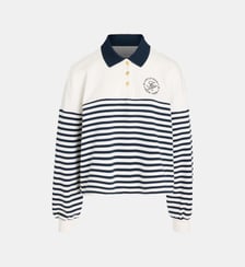 Sweat polo droit à rayures signature Tommy Hilfiger