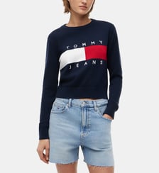 Pull droit signature Tommy Hilfiger