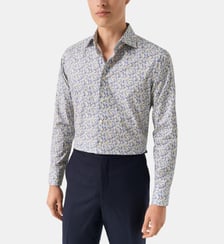 Chemise droite en coton à motif Eton