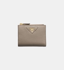 Petit portefeuille en cuir signature Prada