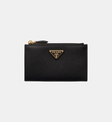 Porte-cartes en cuir Saffiano imprimé Prada