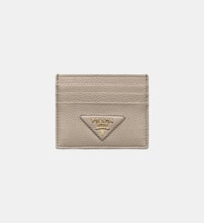 Porte-cartes en cuir signature Prada