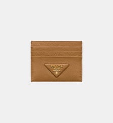 Porte-cartes en cuir signature Prada