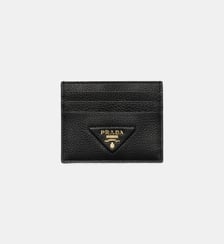 Porte-cartes en cuir signature Prada