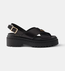 Sandales en cuir signature Prada