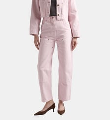 Pantalon droit en toile signature Prada