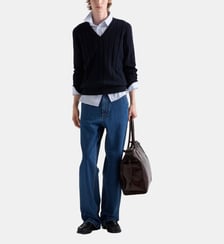 Jean droit en denim léger Prada