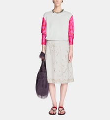 T-shirt droit col rond en coton mélangé Dries Van Noten